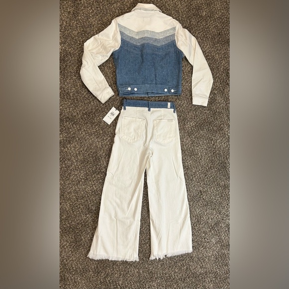 New 7 For All Mankind Tricolor Stitched Denim Jacket and Pant Outfit. - Picture 12 of 13